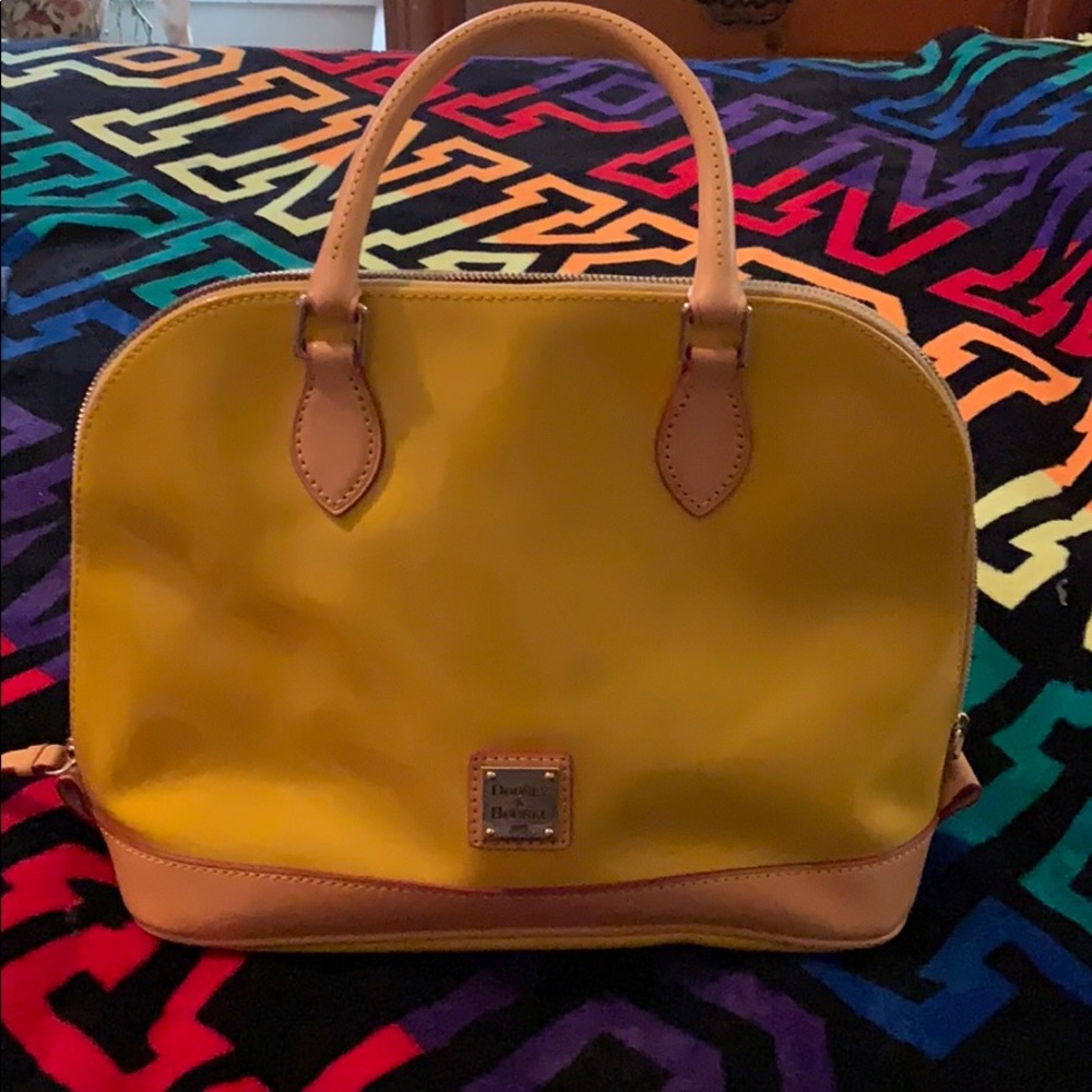 Dooney & Bourke Vintage yellow patent leather dome